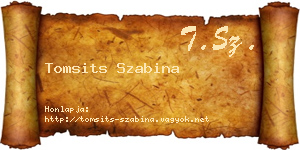 Tomsits Szabina névjegykártya